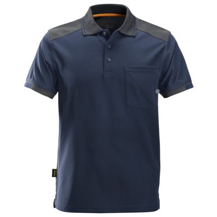 2701 Snickers AllroundWork 37.5® Tech Reinforced rövidujjú, ingnyakú póló, navy/acélszürke, XS