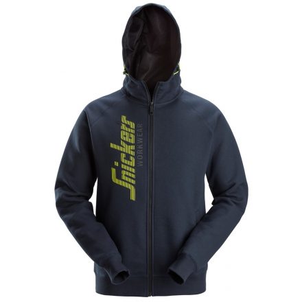 2846 Snickers Logo Full Zip kapucnis pulóver, navy, L