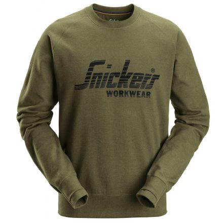 2892 Snickers Logo Pulóver, khaki zöld, XL