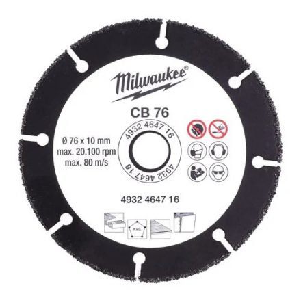 Milwaukee Karbid vágótárcsa 76 mm (M12 FCOT) - 1db