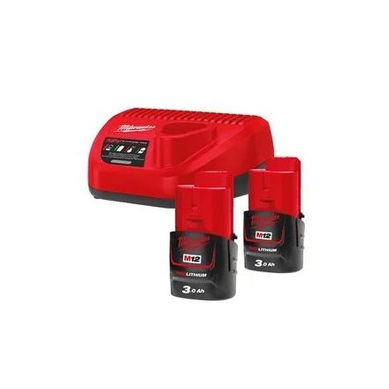 Milwaukee M12™ NRG szett (2 X 3,0 AH AKKUMULÁTOR ÉS C12 C TÖLTŐ)