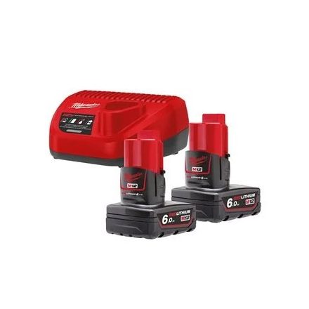 Milwaukee M12™ NRG szett (2 X 6,0 AH AKKUMULÁTOR ÉS C12 C TÖLTŐ)