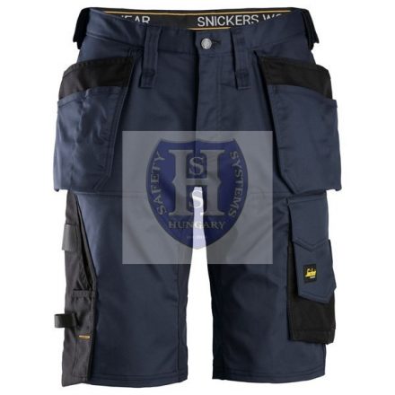 6151 Snickers AllroundWork Stretch LF lengőzsebes rövidnadrág, navy/fekete, 44