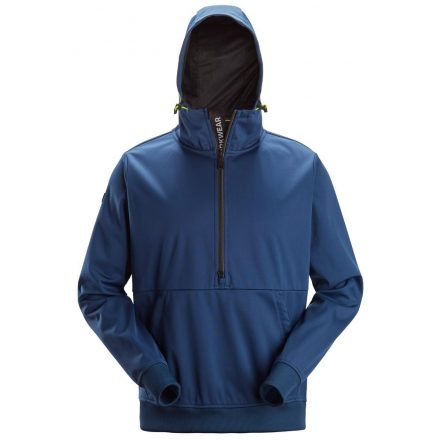 8400 Snickers FlexiWork szélálló félcipzáras, kapucnis Midlayer pulóver, DeepBlue, XS